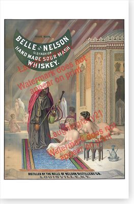 Belle Of Nelson Sour Mash Whiskey Turkish Harem Home Bar Den Decor Poster