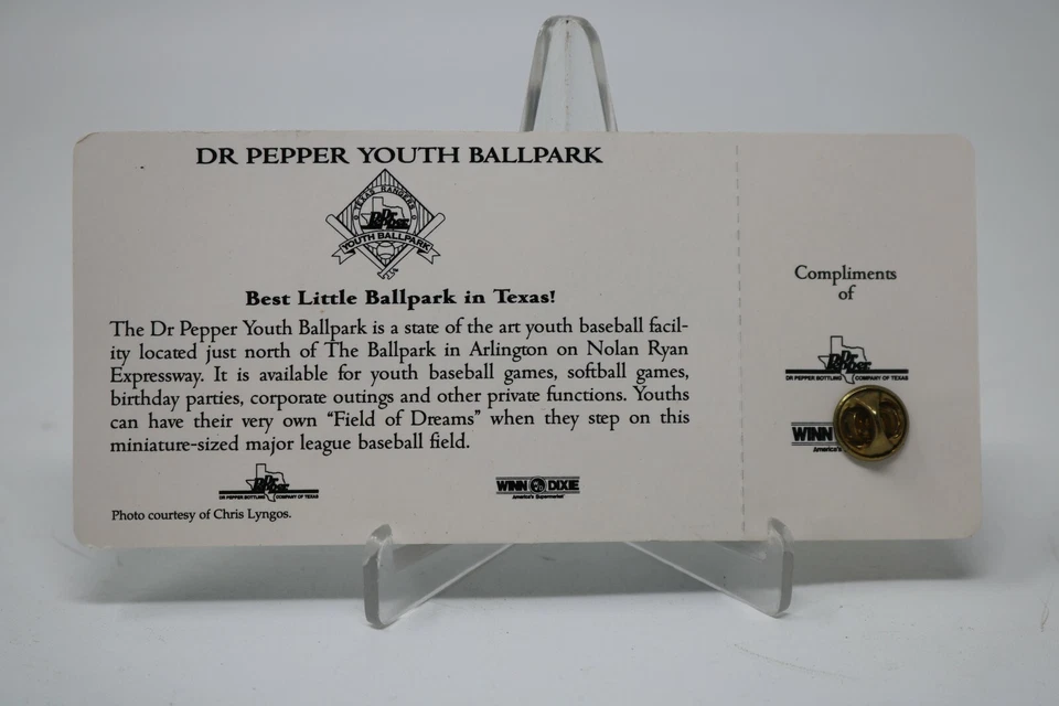 TEXAS RANGERS PIN WINN DIXIE SPONSER DR PEPPER YOUTH BALLPARK HTF - Image 3 of 4