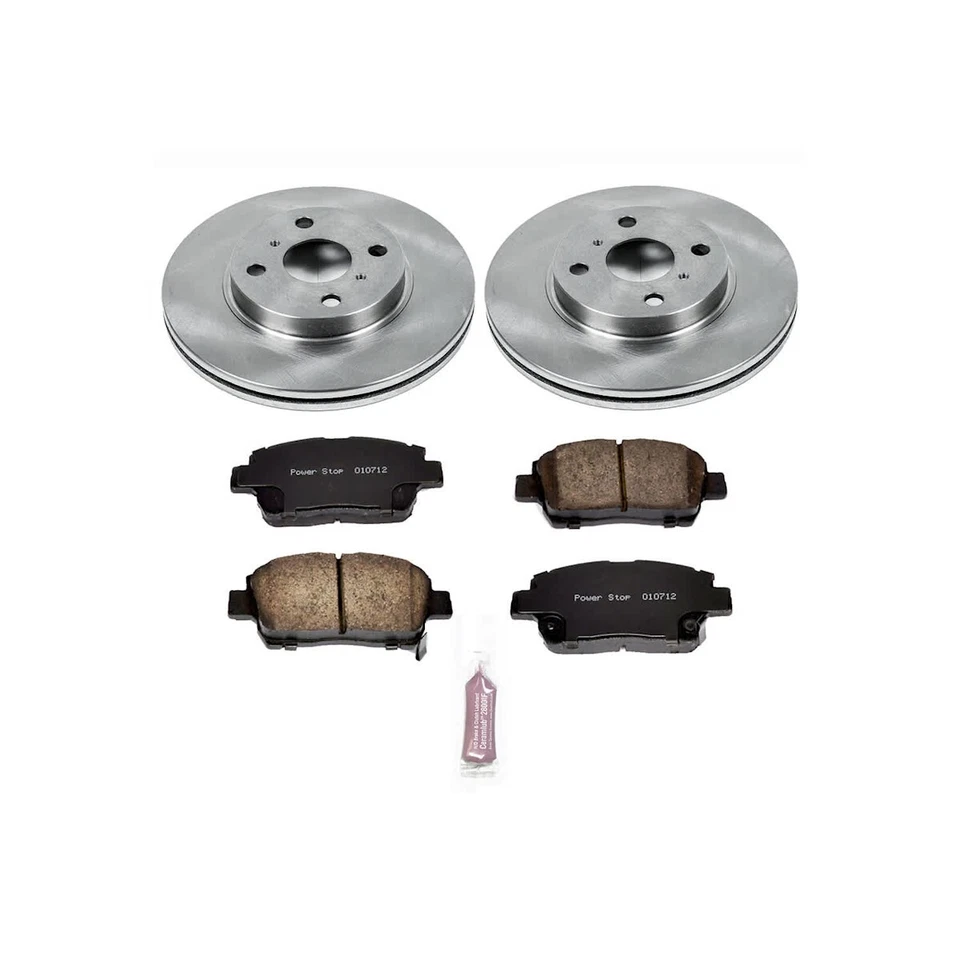 KOE109 Powerstop Juego de 2 Ruedas Disco de Freno y Kits de Pastillas Delanteras para Scion xA xB 04-06 Foto 4 de 4