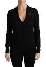 DOLCE & GABBANA Pullover Seide schwarz Spitze...