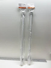 2 - Kenney Chelsea 5/8" Standard Decorative Window Curtain Rod 28-48" White