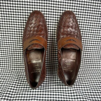 #ad Allen Edmonds Sarasota Brown Leather Woven Loafer Men#x27;s Size 10 D Office Summer $49.99