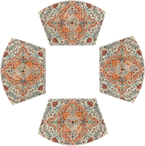 Farmhouse Boho round Table Wedge Placemats Set of 4 for Kitchen Dining - Picture 10 of 12