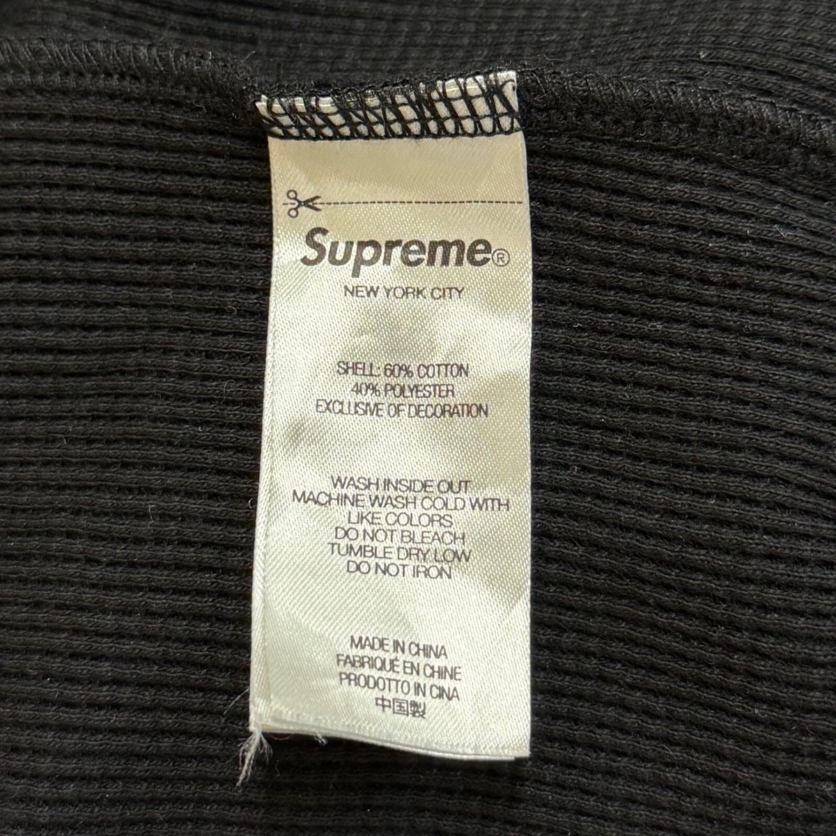 Supreme Aphex Twin Thermal long sleeve T-shirt color Black size XL