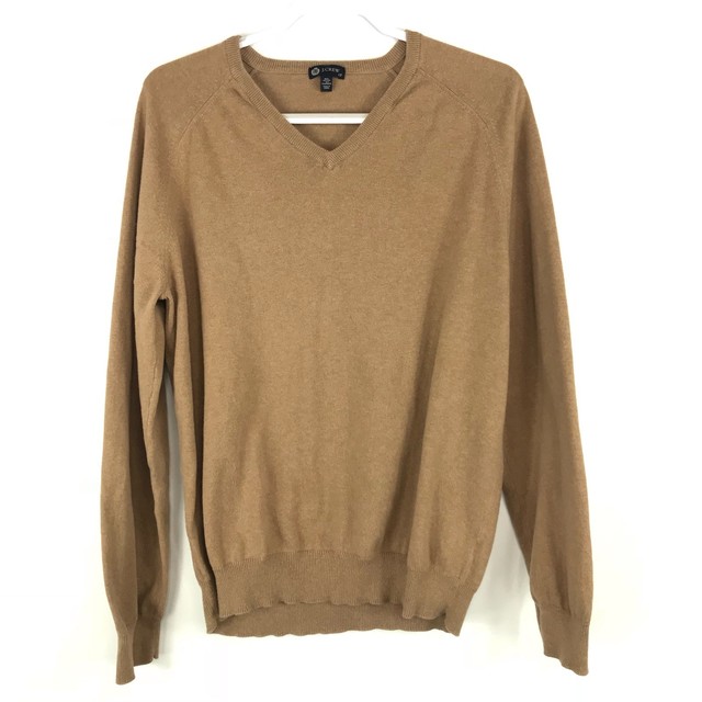 Download J Crew Mens V Neck Sweater Sweatshirt Sz LT Brown L/S Big ...