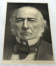 1889 magazine engraving ~ W GLADSTONE'S GOLDEN WEDDING Portrait of Grand Old Man