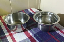 Set of 2 Stainless Steel Nesting Mixing Serving Bowls 