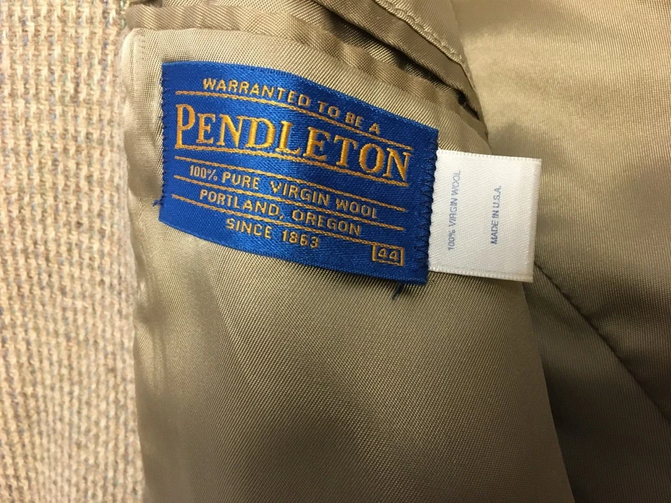 Vintage Pendleton Men's Blazer Jacket Size 44 100% Pure Virgin Wool Suede Read - Image 3 of 4