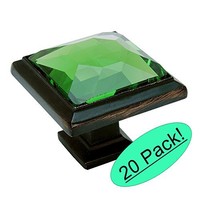 Cosmas 5883orb-em Oil Rubbed Bronze Cabinet Hardware Square Knob With Emerald Gl on sale Cosmas 5883orb-em Oil Rubbed Bronze Cabinet Hardware Square Knob With Emerald Gl on sale