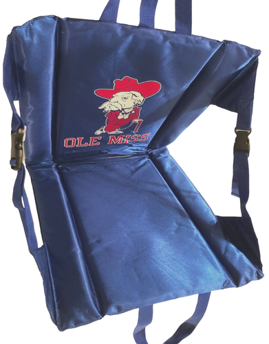 Colonel Reb Ole Miss Rebels Blue Vintage Logo SEC Stadium Seat Chair Red NCAA