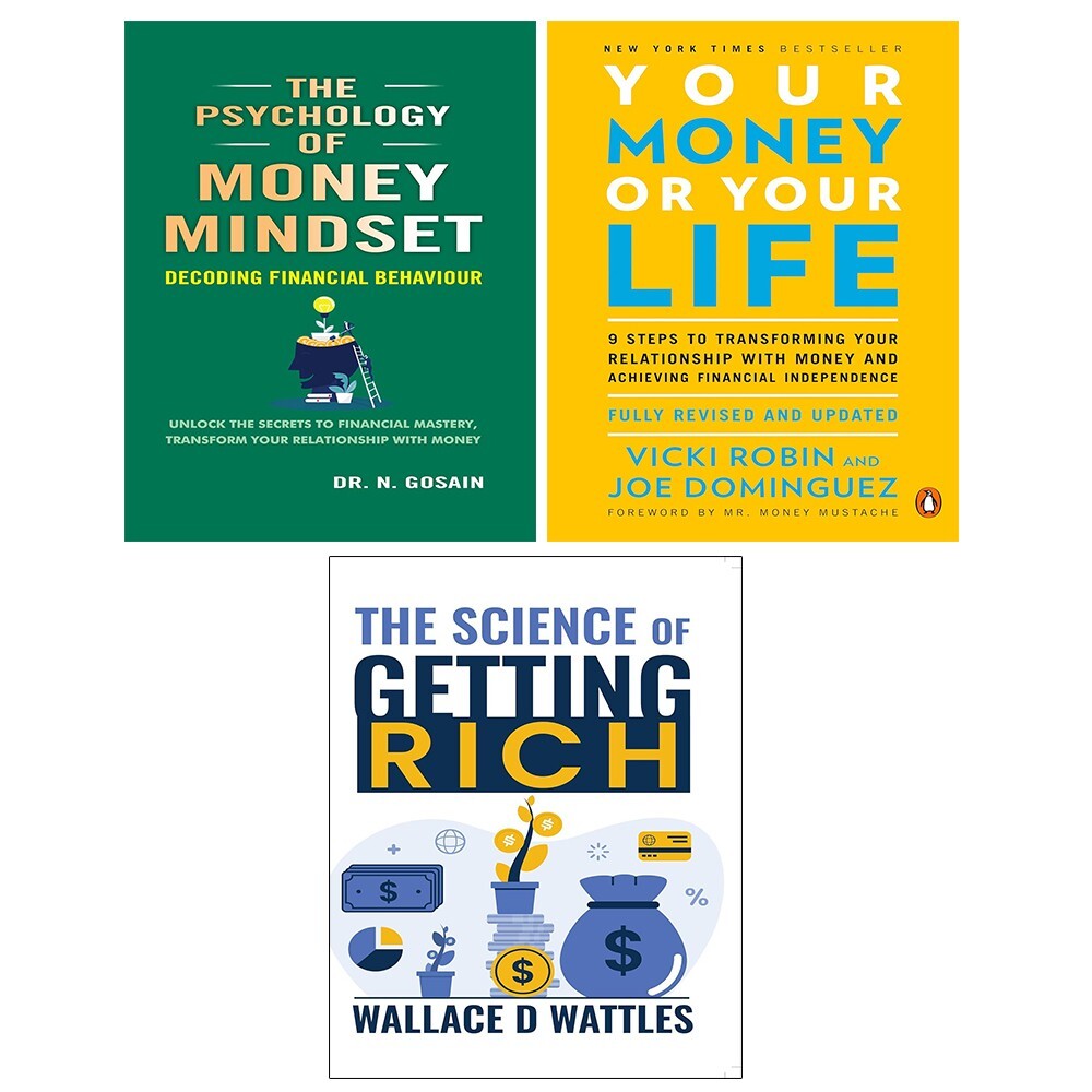 Psychology of Money Mindset,Your Money or Your,Science of Getting Rich 3 Books