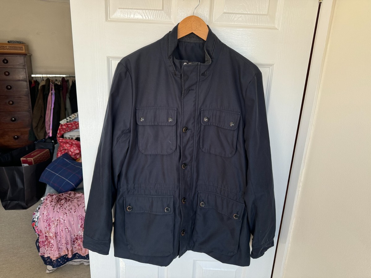 MENS TED BAKER NAVY SMART HARRINGTON JACKET XL FULL ZIP COAT BLAZER SATIN  LINE