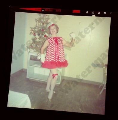 1960s woman in short christmas dress Original 2" FILM NEGATIVE W7f5 | eBay
