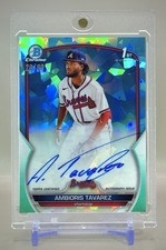 Ambioris Tavarez 2023 1st Bowman Chrome #BSPA-AT Aqua Sapphire Auto #/99  Braves