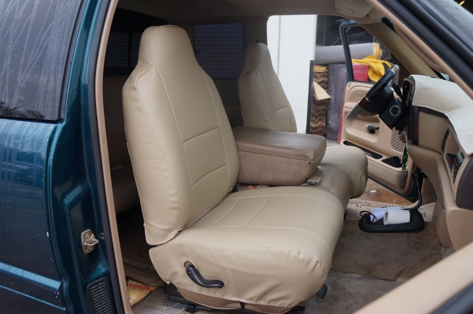 FUNDAS DE ASIENTO PARA DODGE RAM 1500 2500 3500 IGGEE S 1994-1997 CUERO AJUSTE PERSONALIZADO Foto 4 de 4