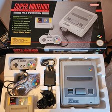Super Nintendo SNES Console Pal Version Boxed, Game + Extra SN ProPad controller