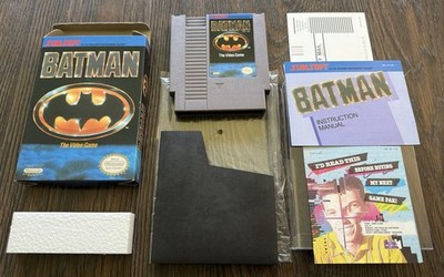 Batman: The Video Game 100% Complete in Box CIB w/Inserts! (Nintendo NES 1990) 