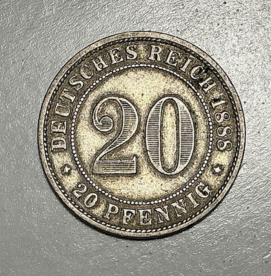 1888-D Germany 20 Pfennig KM# 9.1 Copper-Nickel German Empire