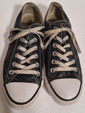 Converse Unisex Chuck Taylor Black Leather Low Top Sneaker - US Sz M6 / W 8