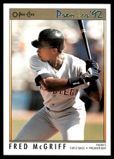 Fred McGriff 1992 O-Pee-Chee Premier #166 Padres MLB READ FREE SHIP AutographDen