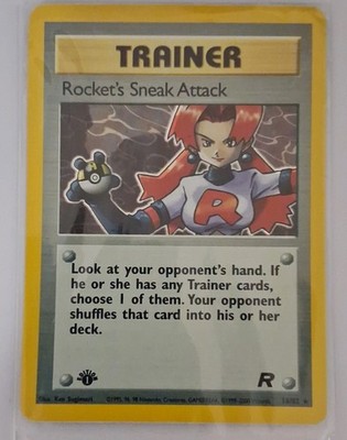 GRADEABLE  Rocket s Sneak Attack MINT! 1st Edition Holo Team Rocket WotC Vintage