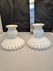 2 Vintage 3" Fenton Spanish Lace Candle Holders