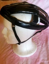 Vintage Patent Leather Eurooean Bicycle Cycling Helmet  * COOL!!