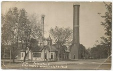 Princeton Illinois IL Water Works & Light Plant RPPC Foto Real Postal 1914
