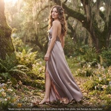 Jenny Yoo Lana Crepe Satin Wrap Maxi Dress Sz 2 Evening Fairycore Cocktail