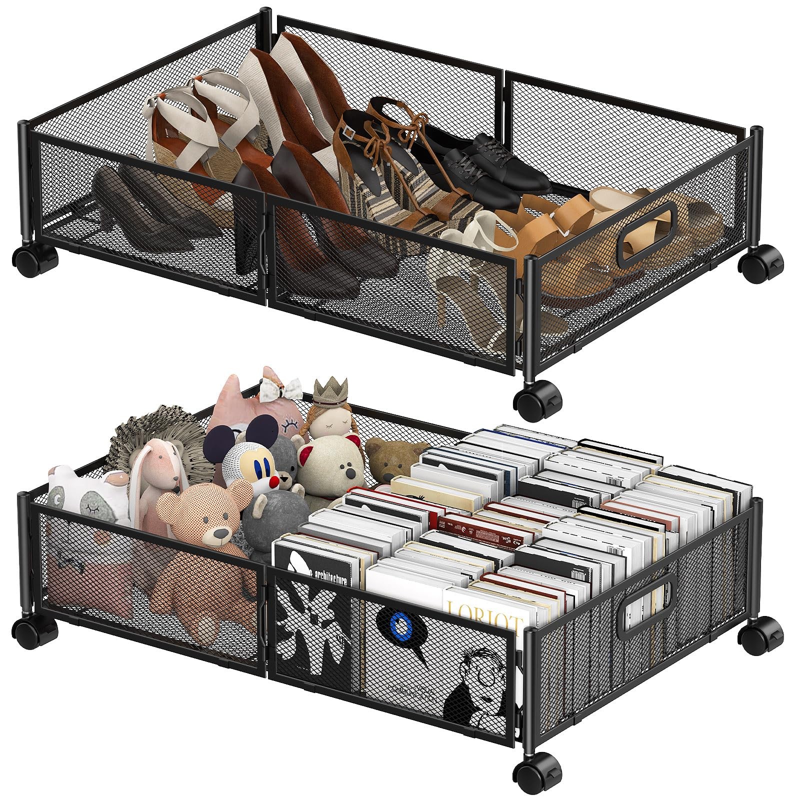 Контейнеры для хранения Joibabe под кроватью 2 упаковки складных контейнеров для хранения под кроватью - Черный 6890₽