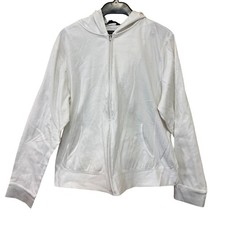 BURBERRY Zip up cotton Parker white cotton Women