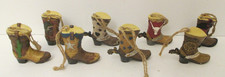 Lot of 8 Western Various Styles Cowboy Boots Christmas Ornaments 2.5"