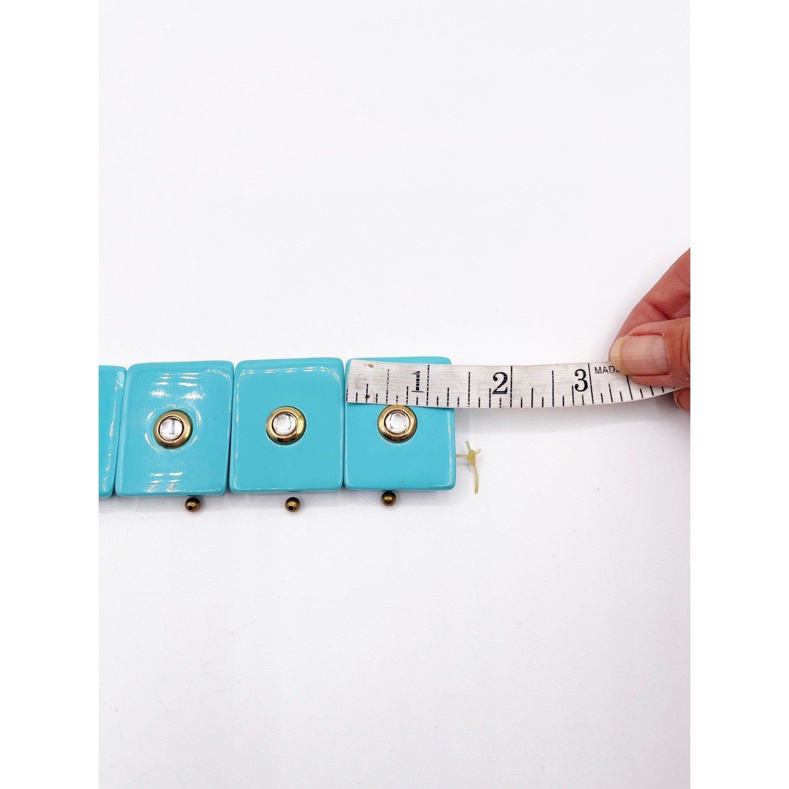 Kenneth Jay Lane KJL Turquoise Enamel Rhinestone … - image 4