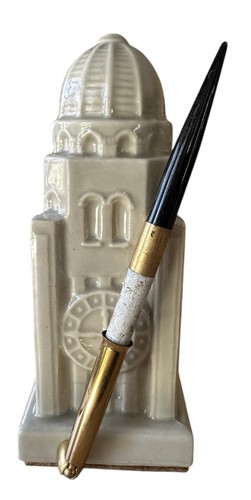 Vtg Williamsburgh Savings Bank Tower Of Strength Coin Bank/Pen Holder Orig. Box - Picture 7 of 12