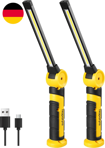 Led Arbeitsleuchte Werkstattlampe, 4000 Mah Taschenlampe Led Aufladbar Mit Magne-image