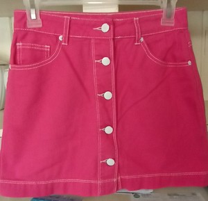 Forever 21 Pink Denim Style Skirt Size Small