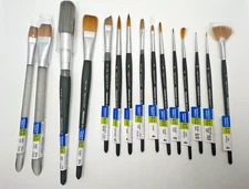 Princeton Artist Brush Aqua Elite Pro Watercolor Paint Brushes Lot of 15 - NEW