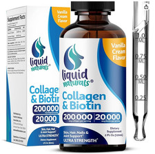 Liquid Collagen and Biotin, 2 Fl. Oz, Ultra-Strength Collagen Peptides for Women