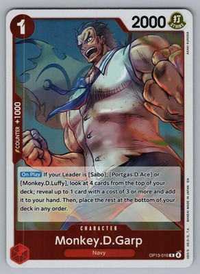 MONKEY.D.GARP OP13-016 R ONE PIECE FOIL NM OP13 ASAKI KURODA#%
