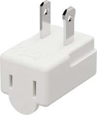 Polarized 2-Prong L Type Adapter, Vertical Right Angled down Angle AC Adapter, N