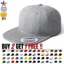 Snapback Hat Flat Baseball Cap Trucker Solid Plain Blank Men Hip Hop Army CS