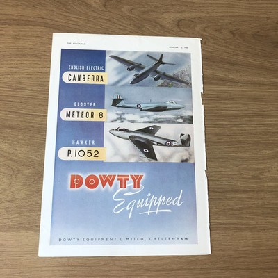 SAIR09 MAGAZINE ADVERT 11X8 GLOSTER METEOR 8: DOWTY EQUIPPED