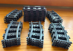 LEGO City 60052 Cargo Train 8 straight  20 curved TRACK ONLY parts lot railroad