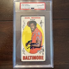 1969-70 Topps #80 Earl Monroe signed RC Rookie Card PSA. rookie card picture