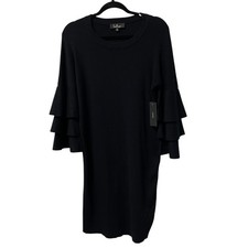 Lulu's Sweater Dress Tiered Ruffle Sleeve Flounce Feminine Chic Minimal Size S