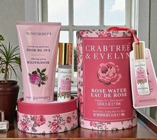 Crabtree  Evelyn Rosewater Fragrance Roller  Hand Cream Gift Set New Sealed