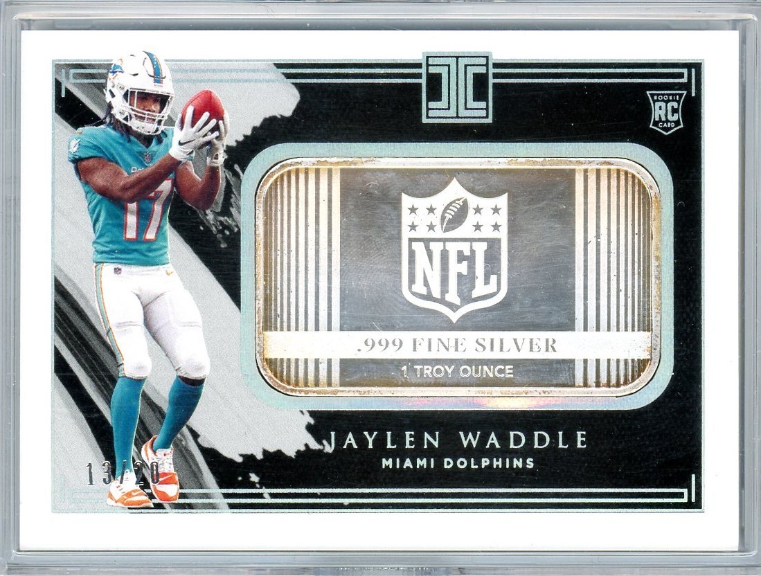 Jaylen Waddle Panini Impeccable Silver NFL Shield #SSJW Base