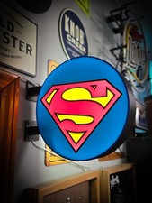 Superman - 13&rdquo;  Pub Style Dual Side Light Up LED Sign Pub Bar Mancave DC Comics