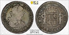 1777-PTS PR Bolivia Potosí Colonial Español 2 Reales, PCGS XF Detalles - Limpio