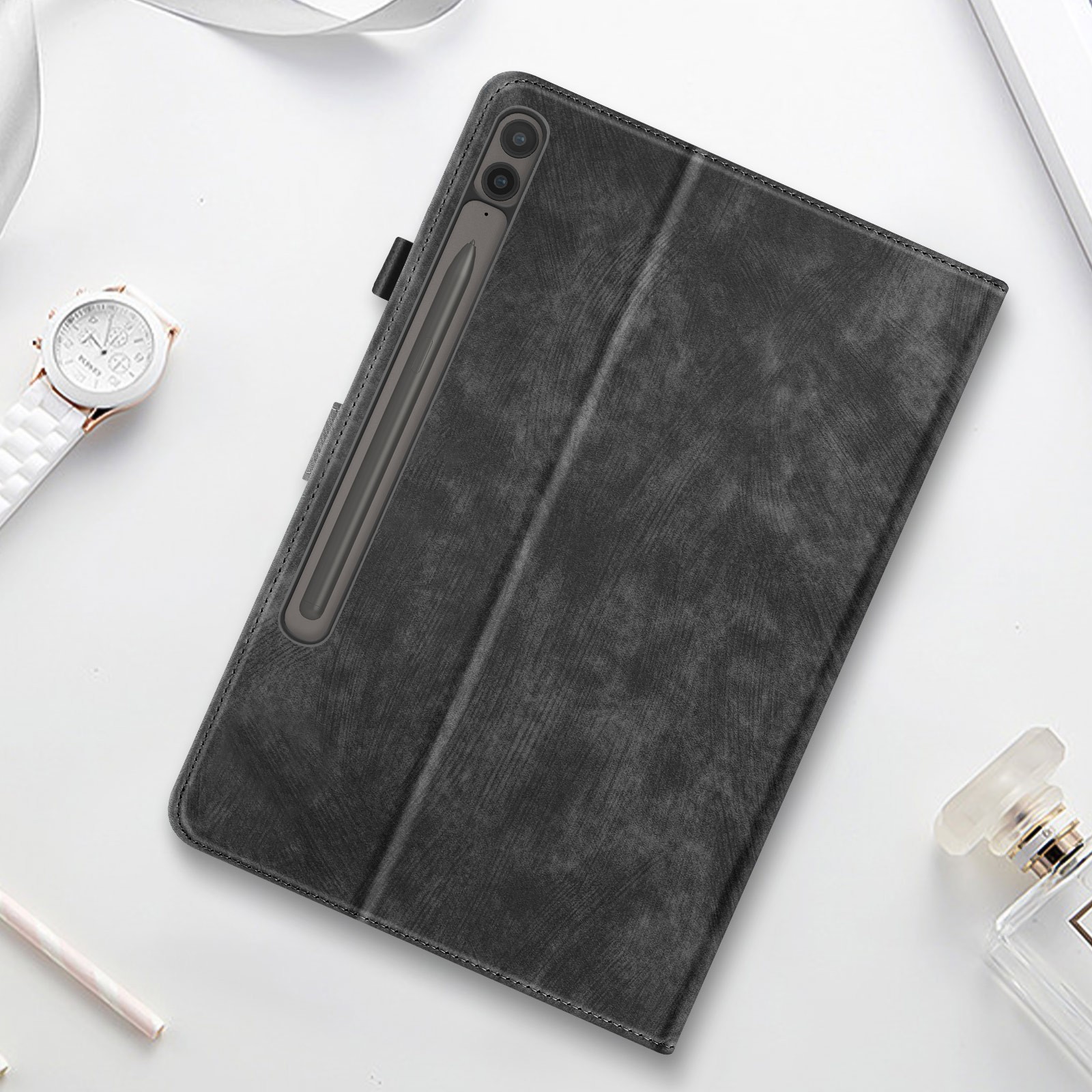 Étui pour Galaxy Tab S9 Plus avec support intégré et rangements pour cartes - 4